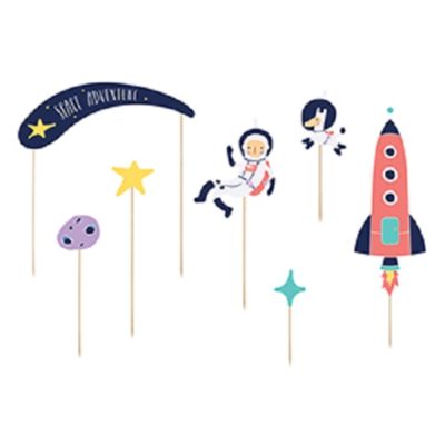 7 cake topper Space astronaute Bobidibou achat matériel décoration anniversaire enfant France
