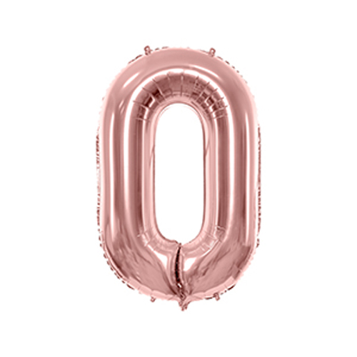 Ballon chiffre 0 en aluminium 86 cm - Rose Gold - Bobidibou