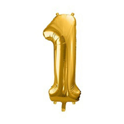 Ballon chiffre 1 Or 86cm achat matériel décoration anniversaire enfant Bobidibou 01 Pays de Gex France