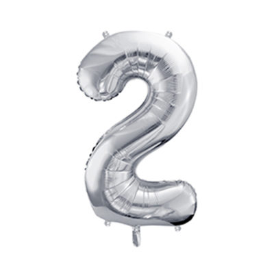 Ballon chiffre 2 argent 86cm achat matériel décoration anniversaire enfant Bobidibou 01 Pays de Gex France