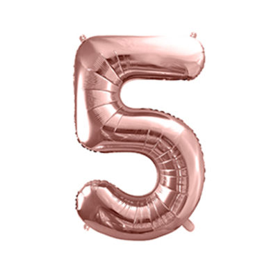 Ballon chiffre 5 rose gold 86cm achat matériel décoration anniversaire enfant Bobidibou 01 Pays de Gex France-min