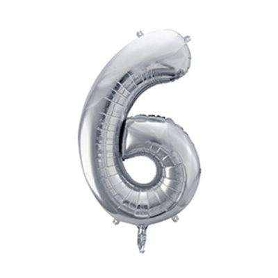 Ballon chiffre 6 argent 86cm achat matériel décoration anniversaire enfant Bobidibou 01 Pays de Gex France