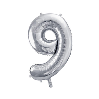 Ballon chiffre 9 argent 86cm achat matériel décoration anniversaire enfant Bobidibou 01 Pays de Gex France