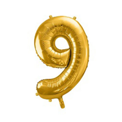Ballon chiffre 9 Or 86cm achat matériel décoration anniversaire enfant Bobidibou 01 Pays de Gex France-min