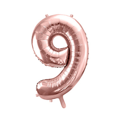 Ballon chiffre 9 rose gold 86cm achat matériel décoration anniversaire enfant Bobidibou 01 Pays de Gex France