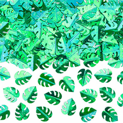 Sachet confettis feuilles tropicales 15g papier de soie Bobidibou achat matériel décoration anniversaire enfant France