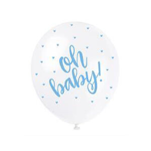 5 ballons latex oh baby bleu 30cm achat matériel decoration anniversaire enfant Bobidibou 01 pays de gex France