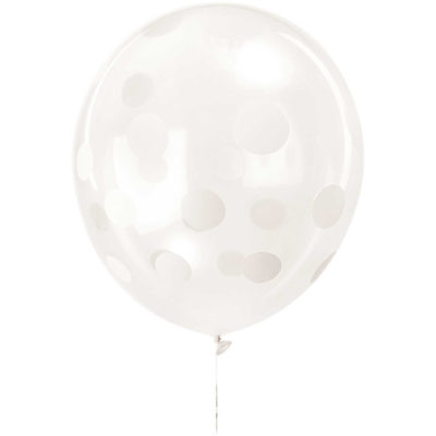 Ballons transparent à pois blancs x12 30cm baby shower bobidibou achat matériel décoration anniversaire enfant Genève France