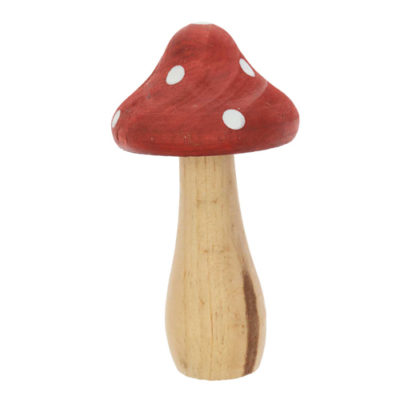 champignon bois rouge et blanc 6,5 x 14 cm foret baby shower bobidibou achat matériel décoration anniversaire enfant Genève France