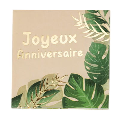 Serviettes Joyeux anniversaire Savane Jungle dorure or Bobidibou anniversaire enfant achat matériel décoration France