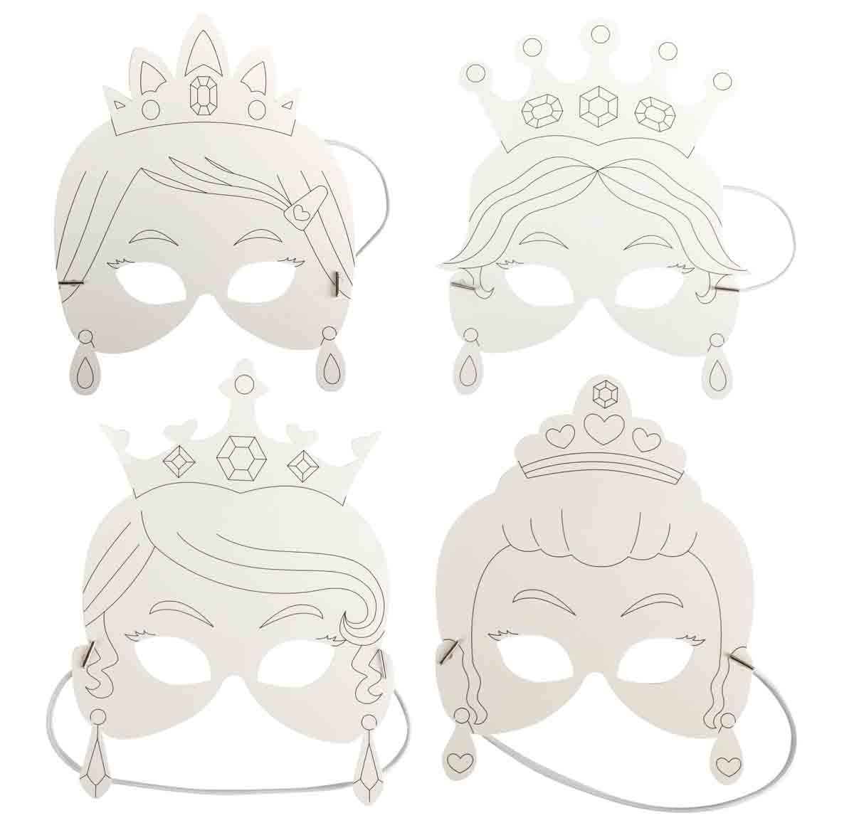 4 masques Princesse à décorer - Kit Atelier - Bobidibou