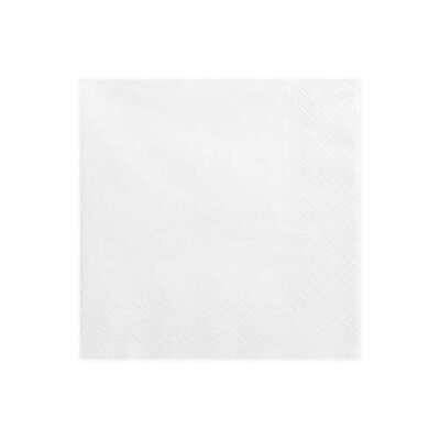20 serviettes blanches 16x16cm Bobidibou achat matériel décoration anniversaire enfant France