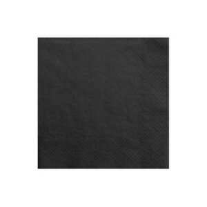 20 serviettes noir 16x16cm Bobidibou achat matériel décoration anniversaire enfant France