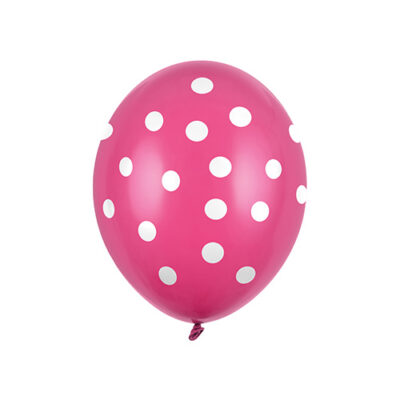 5 ballons latex rose à pois blanc Bobidibou anniversaire enfant décoration fête party birthday France