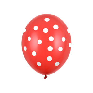 5 ballons latex rouge à pois blanc Bobidibou anniversaire enfant décoration fête party birthday France