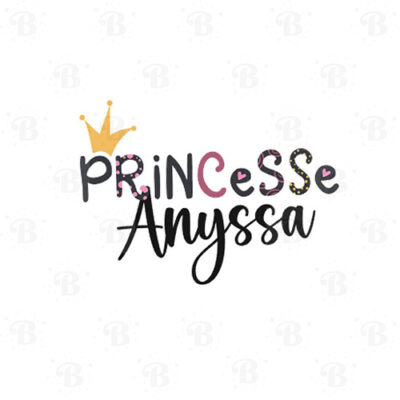 Stickers Princesse prénom Bobidibou anniversaire enfant décoration gobelet